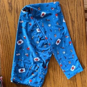 Lularoe  Blue Medical Print Pants.